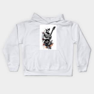 Skeleton Shredding On The Guitar Kids Hoodie